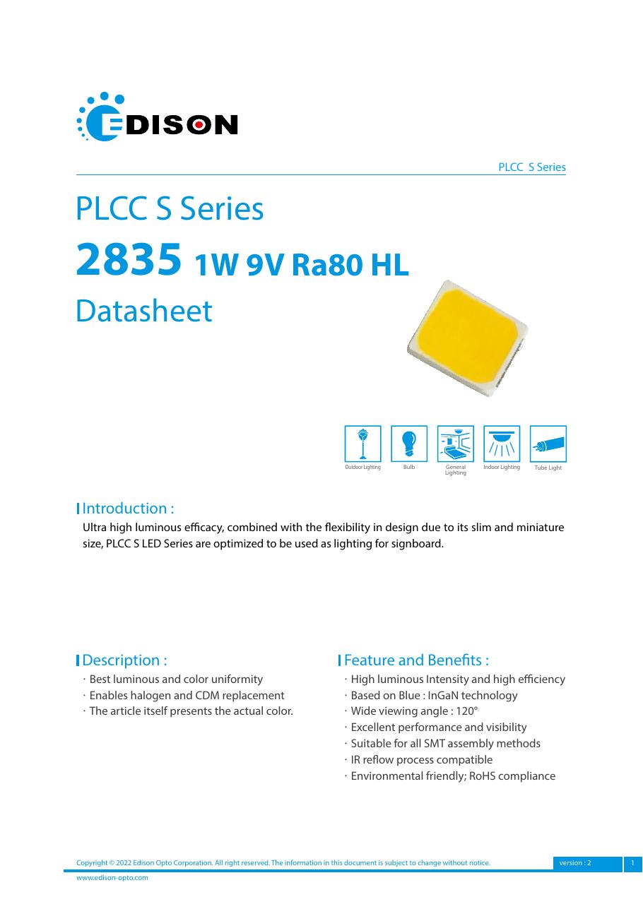 EDISON LM-80 Report — Edison Opto / LM-80