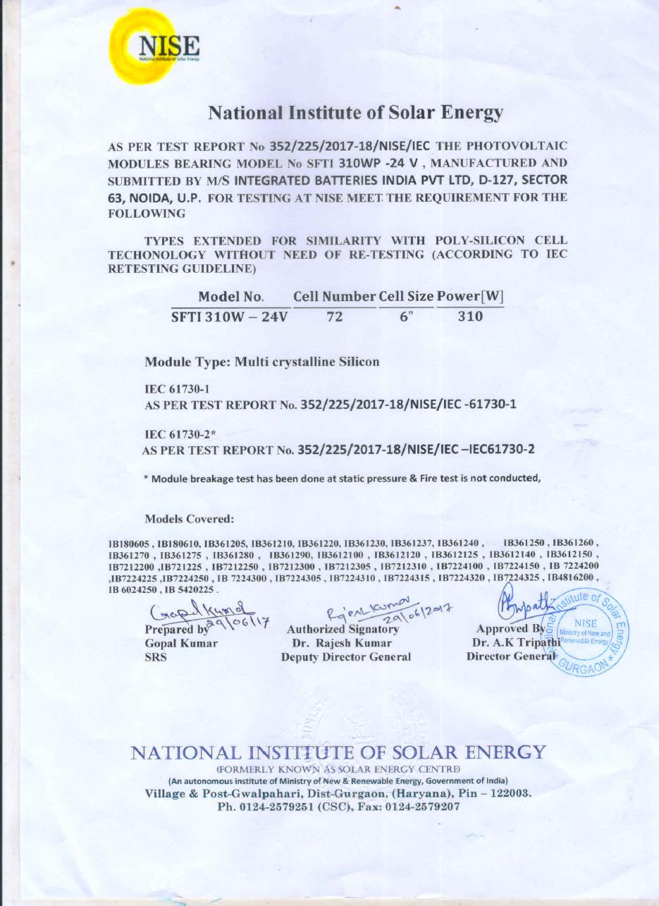 IEC 61730 — Solar Panel Safety — International Electrotechnical Commission