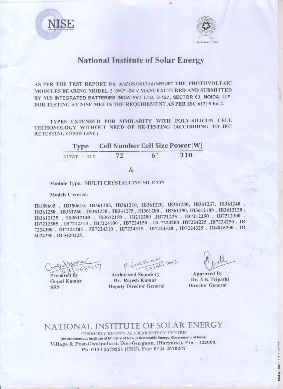 IEC 61215 — Solar Panel — International Electrotechnical Commission