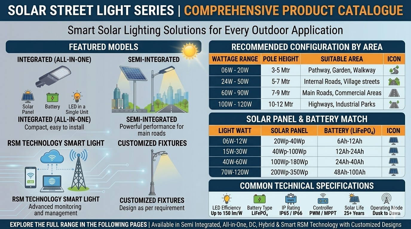 SPGS — Solar Power Generating System (Light, Battery, Panel & Pole Set)