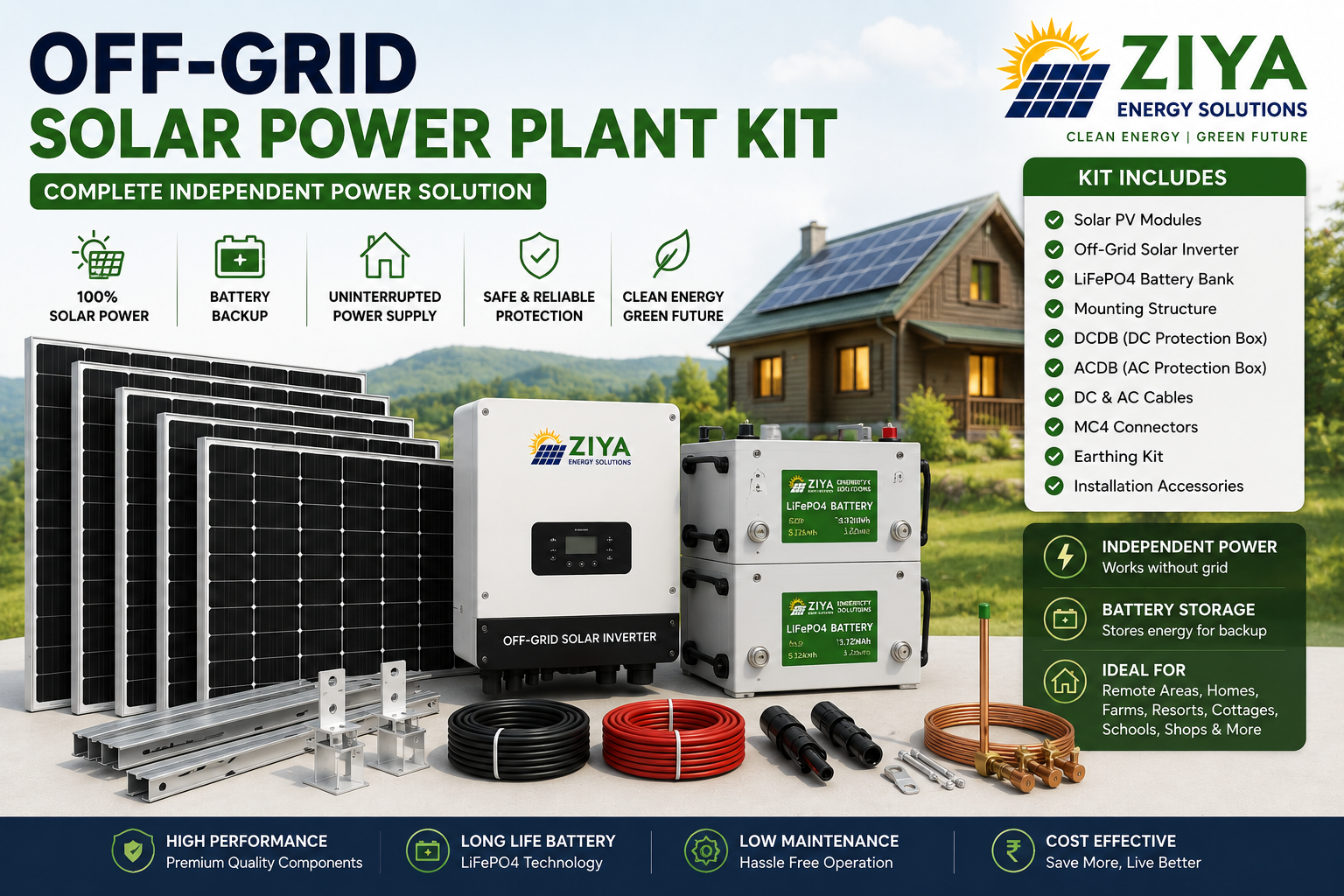 OFF-GRID SOLAR POWER PLANT KIT